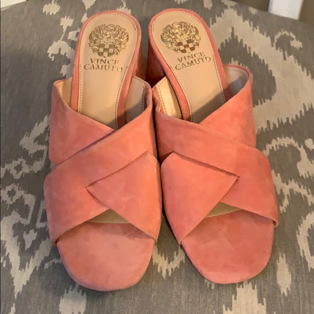 SALE*** Vince Camuto Pink Suede Block Heel